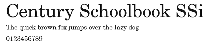 Century Schoolbook SSi Preview