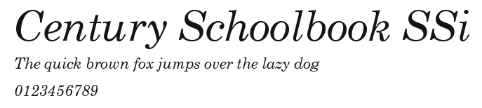 Century Schoolbook SSi Preview