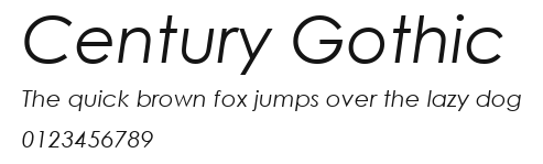 Century Gothic Preview