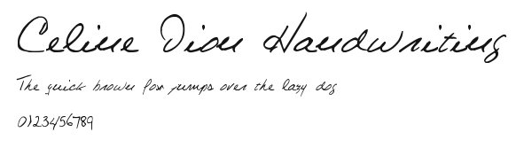 Celine Dion Handwriting Preview