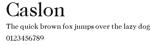 Caslon Preview