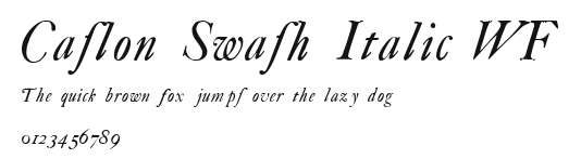 Caslon Swash Italic WF Preview