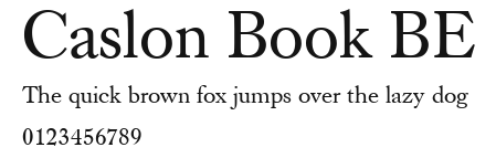 Caslon Book BE Preview