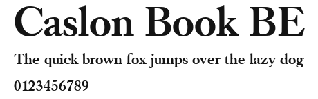 Caslon Book BE Preview