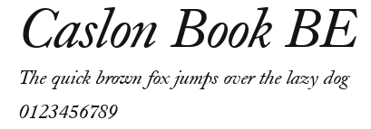 Caslon Book BE Preview