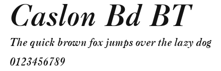 Caslon Bd BT Preview