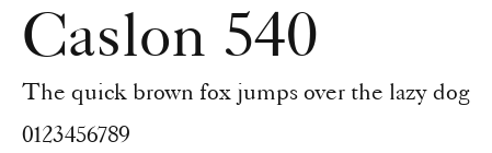 Caslon 540 Preview