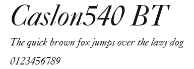 Caslon540 BT Preview