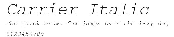 Carrier Italic Preview