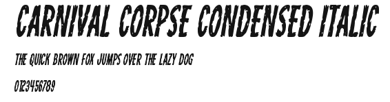 Carnival Corpse Condensed Italic Preview