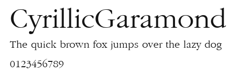 CyrillicGaramond Preview