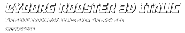 Cyborg Rooster 3D Italic Preview