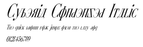 Cyberia Condensed Italic Preview