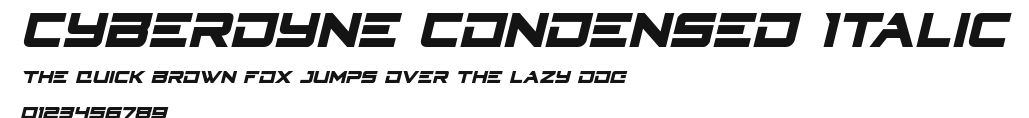 Cyberdyne Condensed Italic Preview