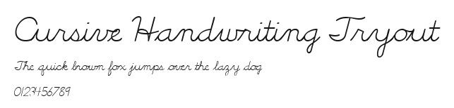 Cursive Handwriting Tryout Preview