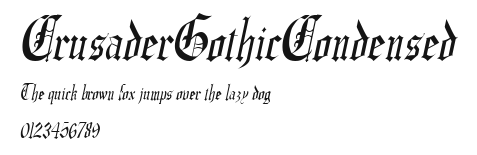 CrusaderGothicCondensed Preview