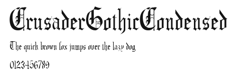 CrusaderGothicCondensed Preview