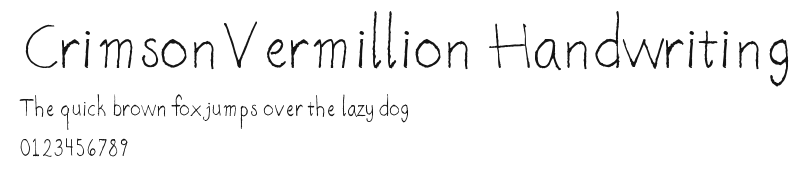 CrimsonVermillion Handwriting Preview