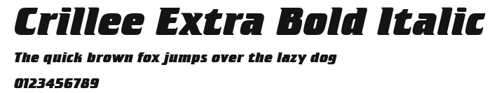 Crillee Extra Bold Italic Preview