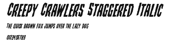 Creepy Crawlers Staggered Italic Preview