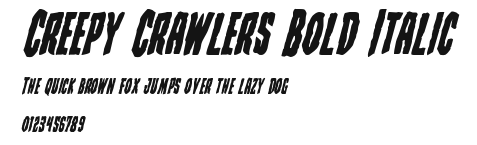 Creepy Crawlers Bold Italic Preview