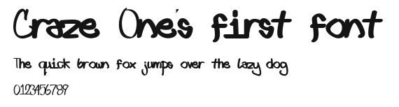 Craze One's first font Preview