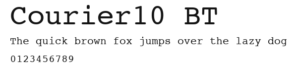 Courier10 BT Preview