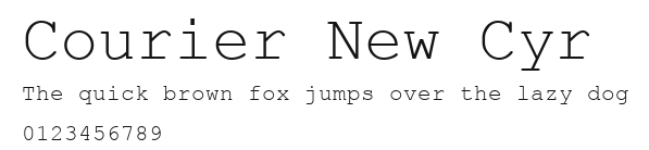Courier New Cyr Preview