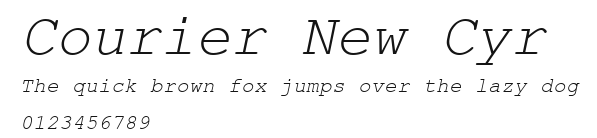 Courier New Cyr Preview