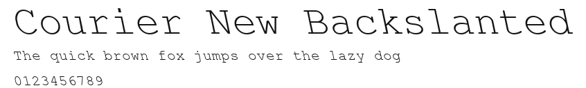 Courier New Backslanted Preview