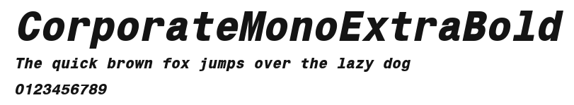 CorporateMonoExtraBold Preview