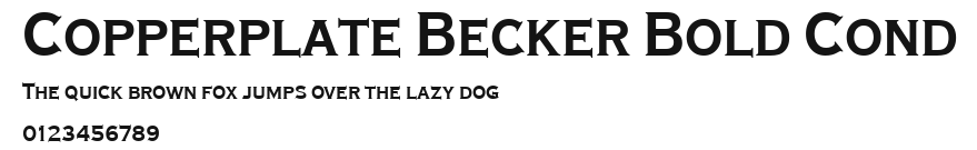 Copperplate Becker Bold Cond Preview