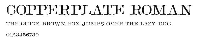 Copperplate Roman Preview