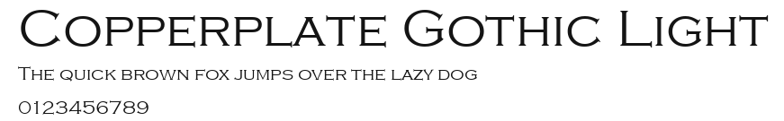 Copperplate Gothic Light Preview