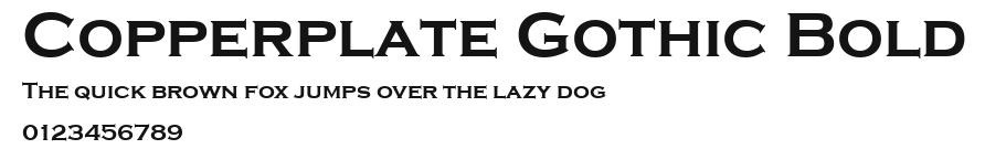 Copperplate Gothic Bold Preview