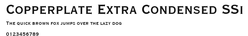 Copperplate Extra Condensed SSi Preview