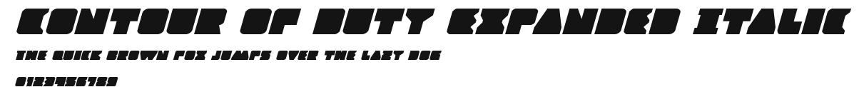 Contour of Duty Expanded Italic Preview