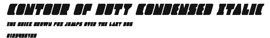 Contour of Duty Condensed Italic Preview