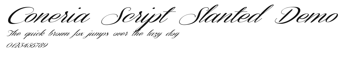 Coneria Script Slanted Demo Preview