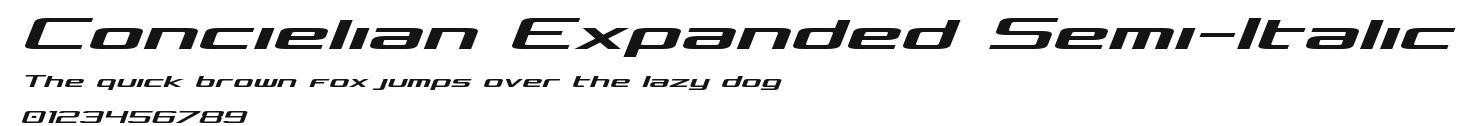 Concielian Expanded Semi-Italic Preview