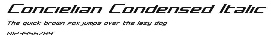 Concielian Condensed Italic Preview