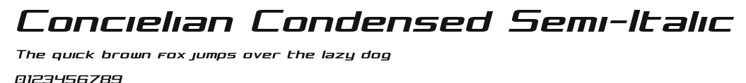 Concielian Condensed Semi-Italic Preview