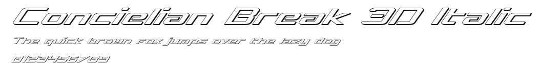 Concielian Break 3D Italic Preview