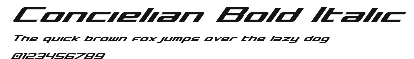 Concielian Bold Italic Preview