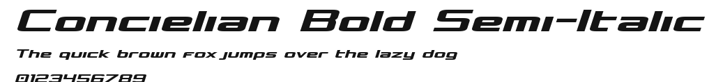 Concielian Bold Semi-Italic Preview