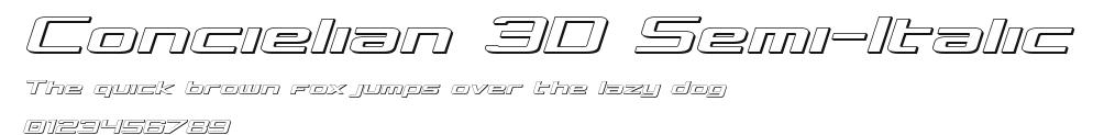 Concielian 3D Semi-Italic Preview