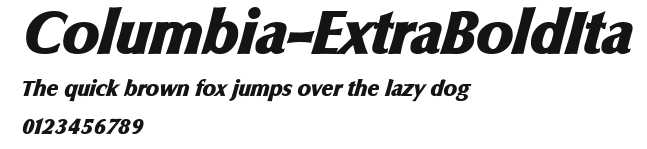 Columbia-ExtraBoldIta Preview