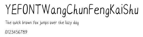 YEFONTWangChunFengKaiShu.TTF