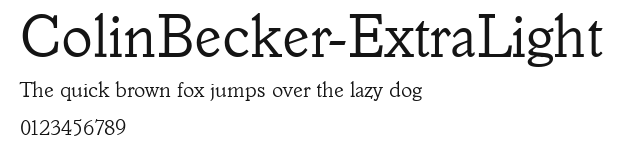 ColinBecker-ExtraLight Preview