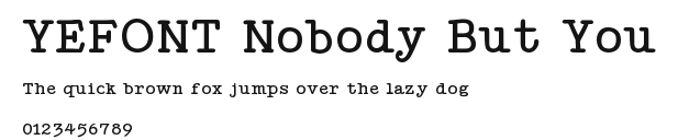 YEFONT Nobody But You.ttf